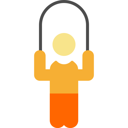 person with orange pants jumping rope