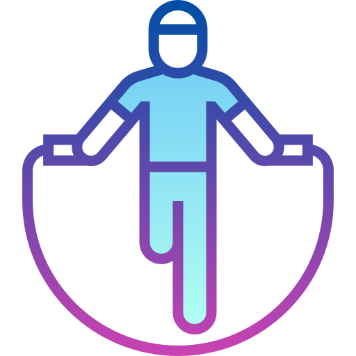 person jumping rope with headphones