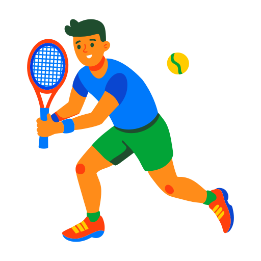 tennis player hitting the ball
